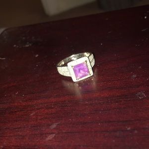 Amethyst gem stone ring